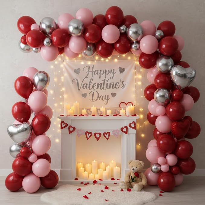 RUBFAC Ruby Red Balloons 65pcs, 12 Inch Dark Red Burgundy Party Balloon - Image 5