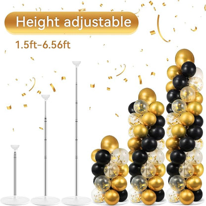 2 Sets Black and Gold Balloon Column Stand Kit - Image 4