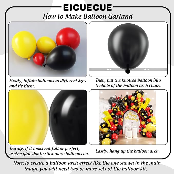 Red Black Yellow Balloons Garland Arch Kit - Image 2