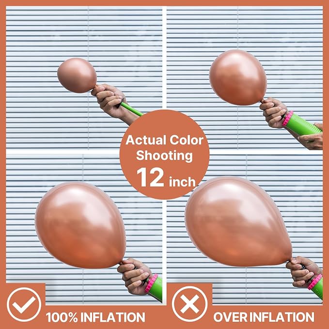 PartyWoo Rose Gold Balloons 100pcs Metallic Chrome Rose Gold Color | 12 Inch - Image 3