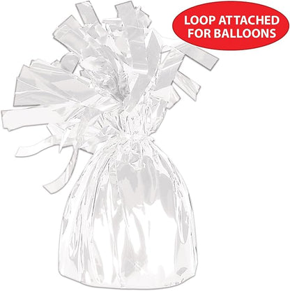 Beistle White Metallic Plastic Wrapped Balloon Weights - Image 5