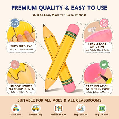 GLEAVI 12 Pcs Inflatable Pencil Balloon Set - Image 4