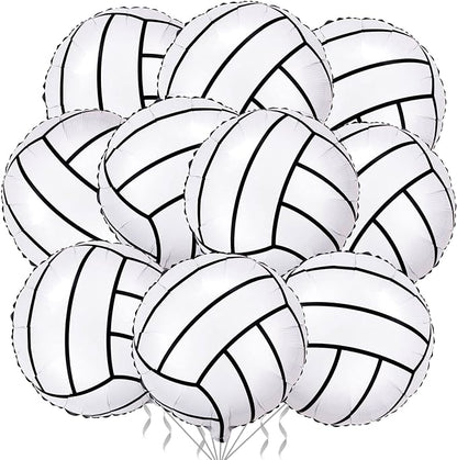 10 Pack 18 Inch Volleyball Foil Balloons Helium Metallic Mylar Balloons by LHOAVWE
