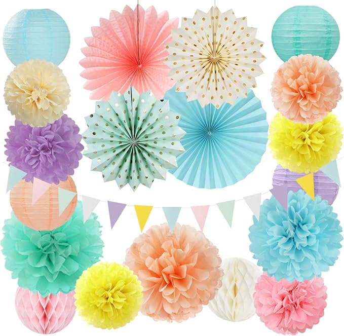 Pastel Rainbow Party-Decorations by Burgleda