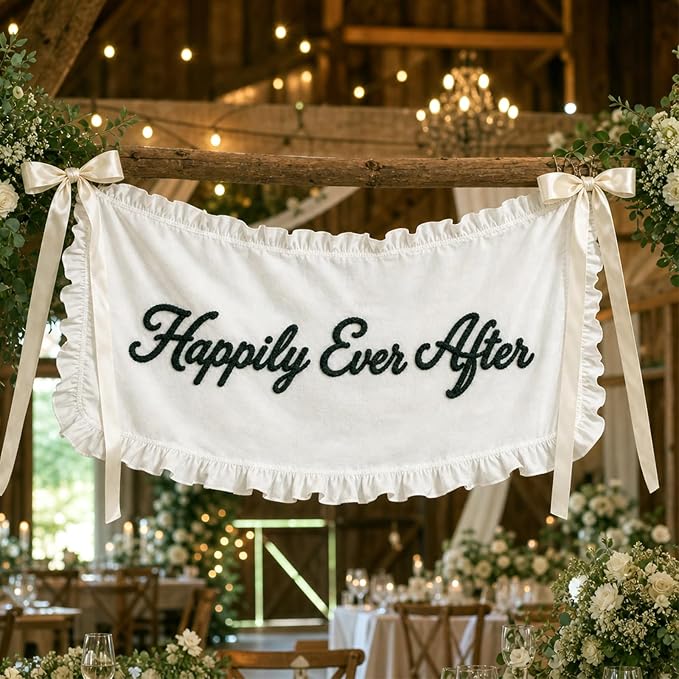Personalized Hand Embroidered Wedding Banner - Image 2