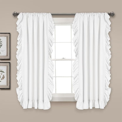 Lush Decor Reyna Ruffle Window Curtain Panel Set, Living room, or Dining Room by LushDecor