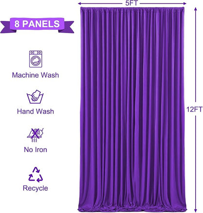 8 Panels Purple Backdrop Curtains - Image 5
