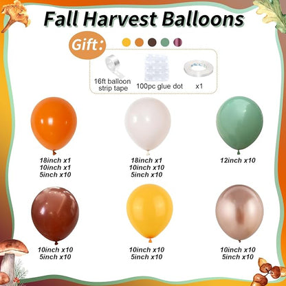 124pcs Fall Balloon Arch Kit, Thanksgiving Garland - Image 2