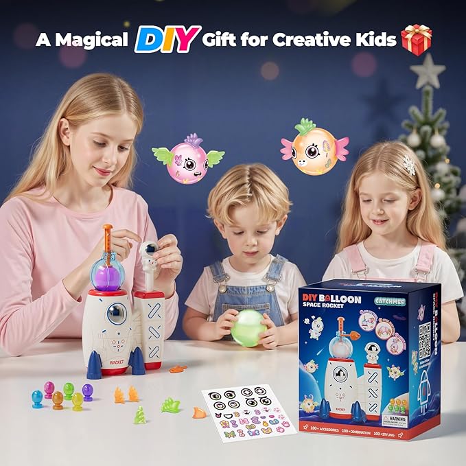 PINSHILE DIY Space Magic Balloon Craft Kit, Sticker Decorated Balloons Toy - Image 6