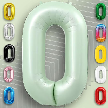 Green Number Balloon 0 Mylar Foil Balloons 32 inch - Image 2