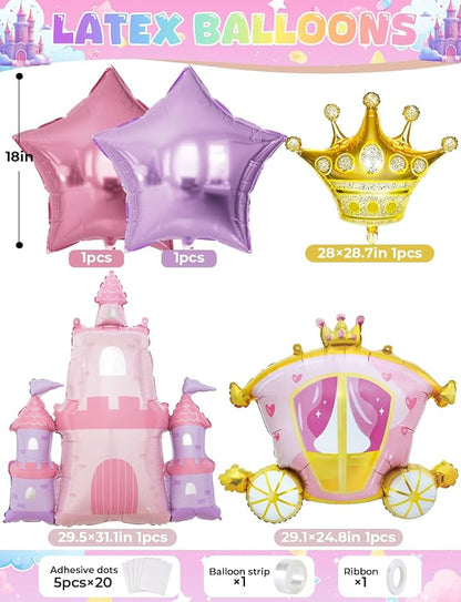 Princess Balloon Garland Arch Kit, Crown Star Foil, - Image 5