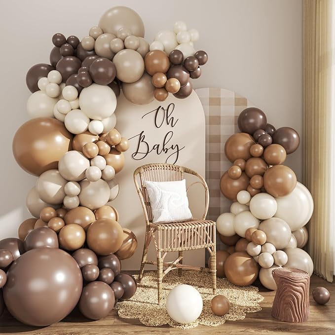 Cream Brown Balloons Arch Garland Kit by CROSSFINGERS
