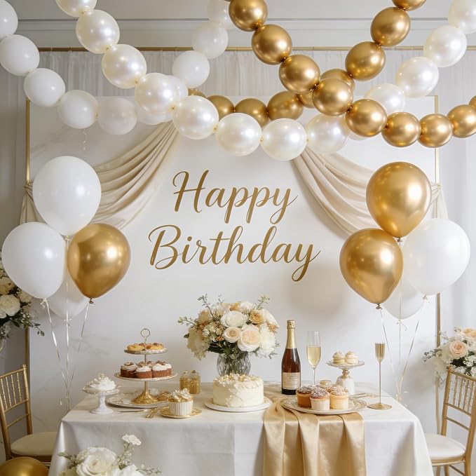 White and Gold Quick Link Balloons - Image 4