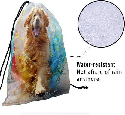 Giwawa Golden Retriever Gymnastics Grip Bags Puppy Dog Drawstring Grip Bag Gym - Image 4