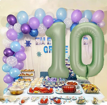 Number 1 Balloon, 40-Inch Sage Green Number Balloon | 40-inch foil balloon - Image 5