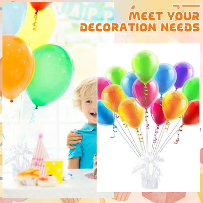 16 Pack White Balloon Weights Metallic Holder Anchors Balloon Holder Weights - Image 4