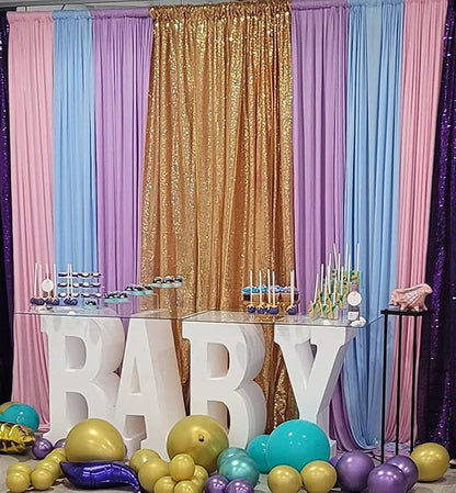 Poise3EHome Gold Sequin Backdrop Curtains, 2 Panels 2FTx8FT Glitter Background - Image 7