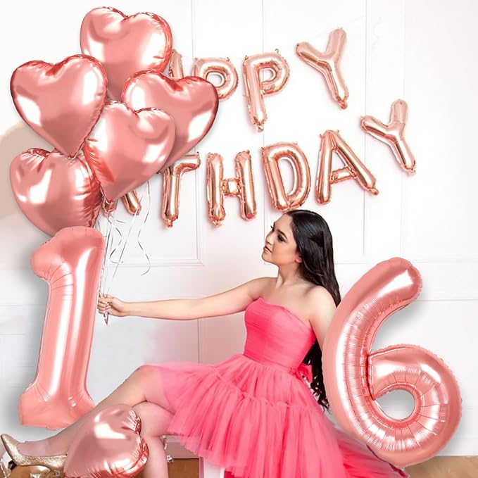Rose Gold 23th Birthday Decorations, 40 inch Large 23 Balloon Numbers - Image 6