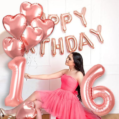 Rose Gold 13th Birthday Decorations, 40 inch Large 13 Balloon Numbers - Image 6