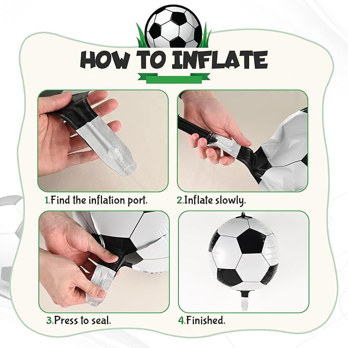 Red and Green Soccer Balloons, 12 Inch Green and Gold Soccer Balloons - Image 3