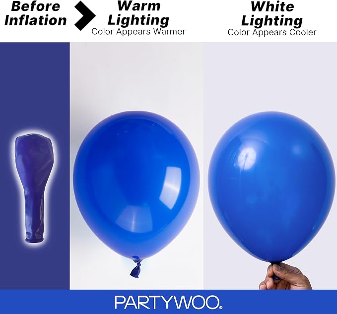 PartyWoo Royal Blue Balloons 140pcs Dark Blue Color 18 12 10 5 Inch | 18 12 10 - Image 3