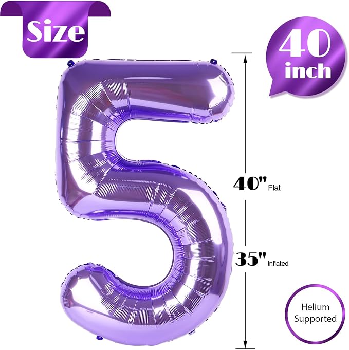 Purple 5 Balloon - Image 5