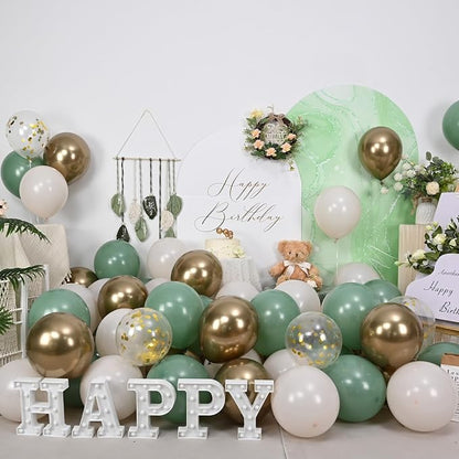 Sage Green Gold Balloons - Image 6