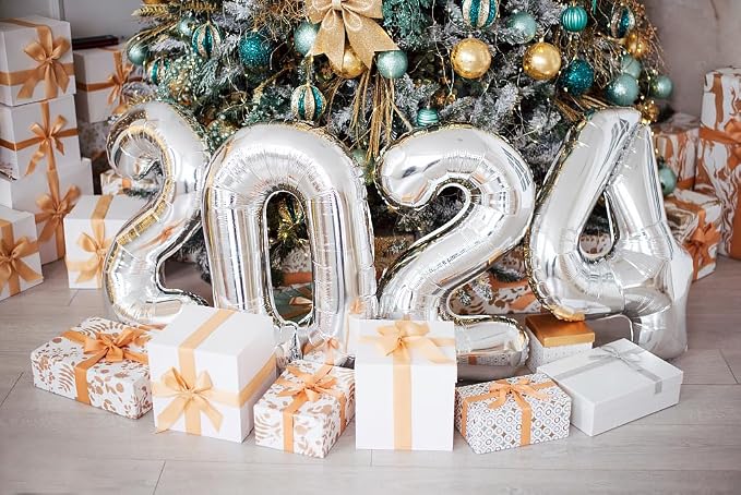 Large Number Balloons 40 Inch Silver 4 Balloon - Image 7