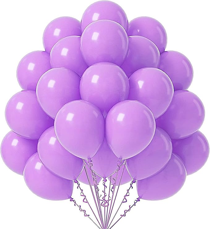 QRabbit 100 Pack 12 Inch Purple Latex Balloons, Solid Color Party Balloons by QRabbit