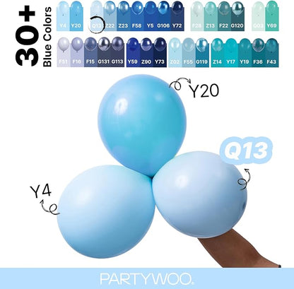 PartyWoo Baby Blue Balloons 155pcs Light Pastel Sky Aqua Blue Color | 18 12 10 - Image 4