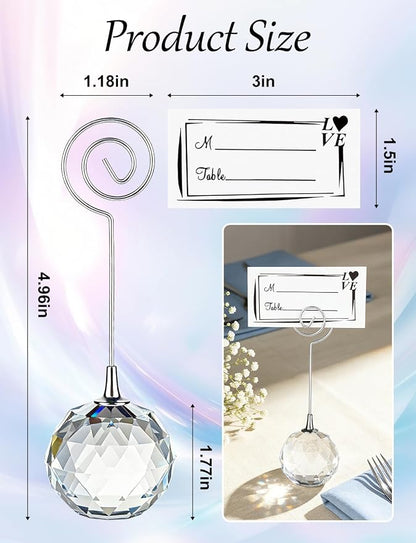 6Pcs Crystal Balloon Weights, 85g Table Card Number Holder - Image 3