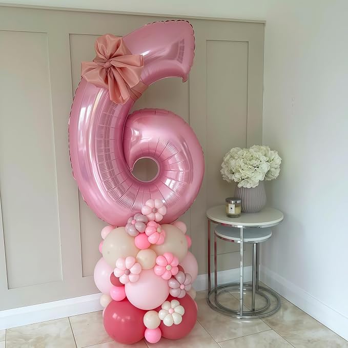 Pastel Pink 8 Balloon Number, 40 Inch Light Pink 8 Balloons Large Helium Foil - Image 4