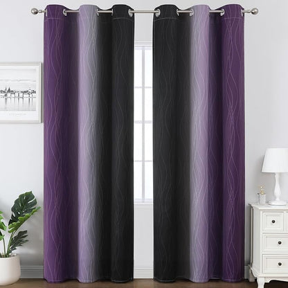 Purple and Black Blackout Curtains - Image 2
