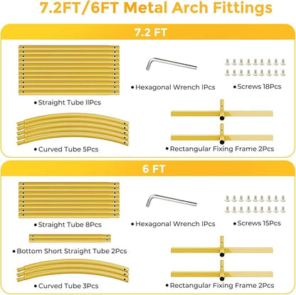 Metal Arch Backdrop Stand, 7.2FT+6FT Wedding Arch Frame, Balloon Arch Backdrop - Image 6