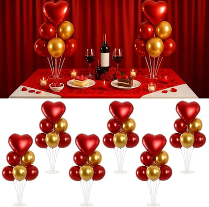 6pcs Heart-Shaped Balloon Stands Kit Table Centerpiece Table Decorations by Unknown