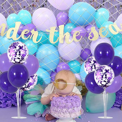 TONIFUL 4 Set Purple Balloon Stand Balloon Centerpiece - Image 5
