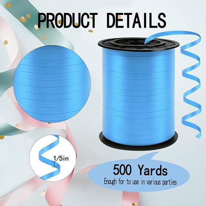 Premium Light Blue Curling Ribbon, 500 Yards Ribbons - Image 2
