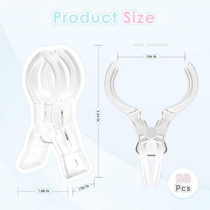 RELBRO Spring Clamps, 3.5 Inch Clear Plastic Clip, Invisible Design, Strong Grip - Image 2