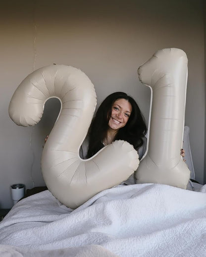 40 Inch Cream Number 9 Balloon Birthday Party Decorations - Image 4