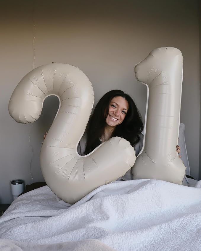 40 Inch Cream Number 2 Balloon Birthday Party Decorations - Image 4