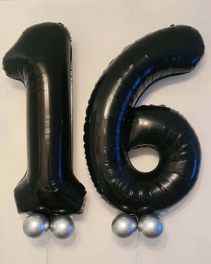 40 Inch Black 18 Number Balloons Giant 18 Balloons Black Birthday Balloons 18th - Image 6