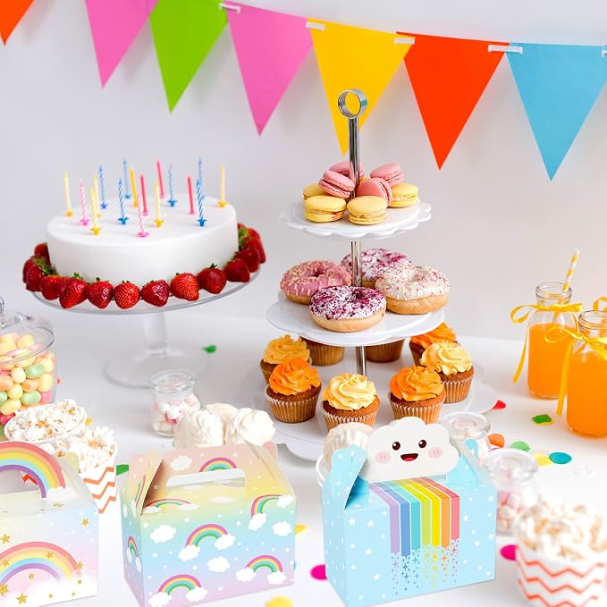 12 Pack Rainbow Gift Boxes Party Favors Cloud Pastel Birthday Goodie Treat - Image 6