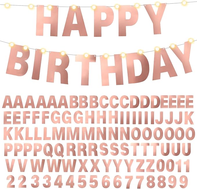 TaoBary 112 Pcs DIY Letter Kit Glitter Customizable Banner Letters Include 107 by TaoBary