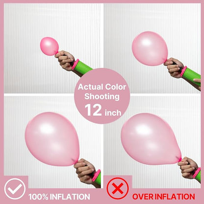 PartyWoo Pearl Pink Balloons 50pcs Light Pastel Baby Pink Color | 12 Inch - Image 3