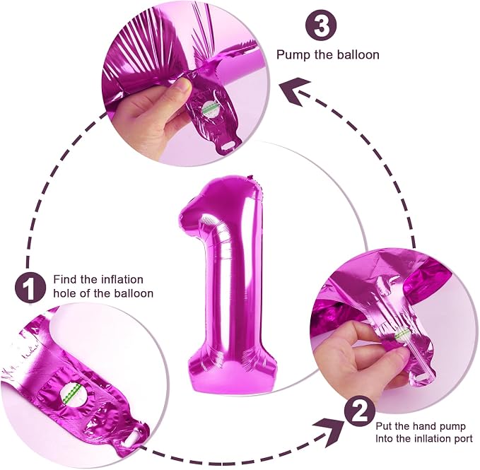 1 Balloon Number 40 Inch Rose Purple Balloons - Image 6