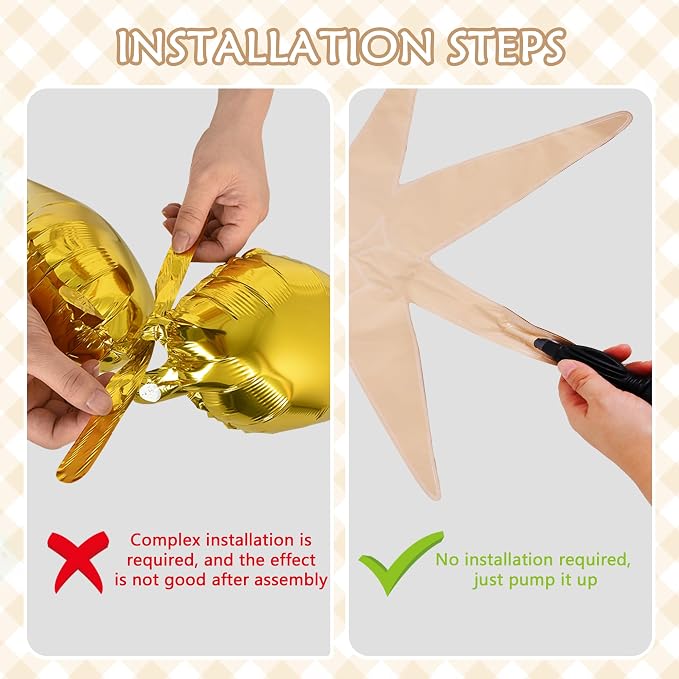 TONIFUL 4 Pcs Explosion Star Balloons Caramel Foil Balloon Party Decoration | - Image 3