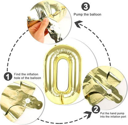 5 Balloon Number 40 Inch Light Gold Balloons - Image 6