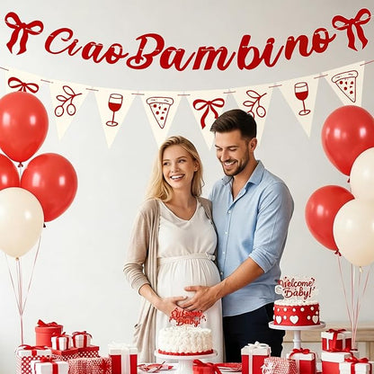 Affrolling Ciao Bambino Baby Shower Decoration Italian Baby Shower Banner Ciao - Image 4