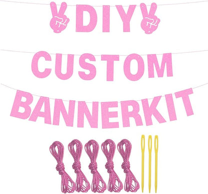 129Pcs DIY Custom Letter Banner Glitter Customizable Banner Kit 0-9 Numbers DIY - Image 3