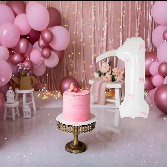 40 Inch White Number Balloons - Image 6